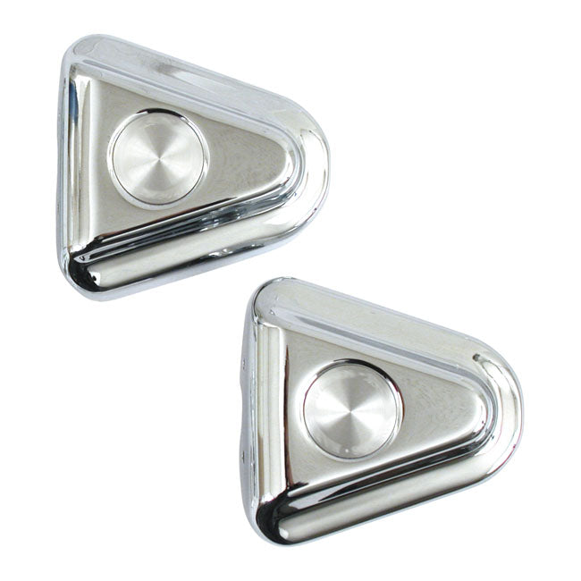 MCS Swingarm Axle Covers. Chrome – 1986–2007 Softail