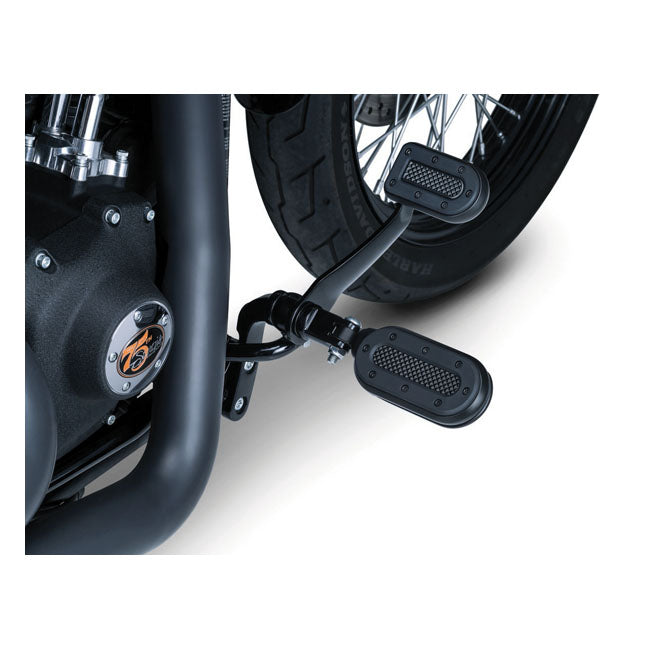 Kuryakyn Heavy Industry Switchblade Foot Pegs. Stain Black – All H-D with Traditional Male Mount