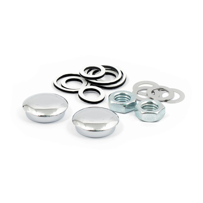 MCS Shock Bolt Cover Kit. Chrome – 2004–2016 XL Sportster; 2006–2017 Dyna