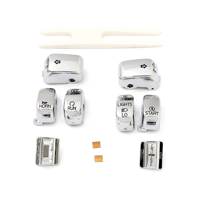 MCS Handlebar Switch Cap Kit, Chrome – 1996–2013 FLHRC; FLHR (with Cruise…