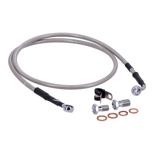 MCS by Goodridge Brake Line Front, Stainless Clear Coated – 1996–2005 FXD/I Dyna Super Glide; 2005…