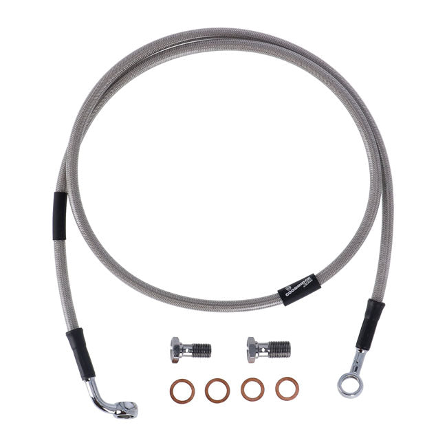 MCS by Goodridge Brake Line Front, Stainless Clear Coated – 2000–2007 Softail FXSTD Deuce