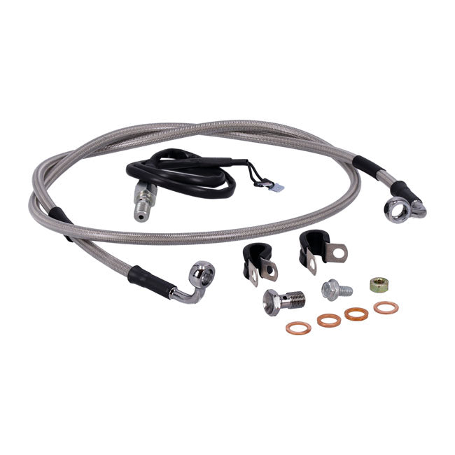 MCS by Goodridge Brake Line Rear, Stainless Clear Coated – 2008–2013 FLT/Touring