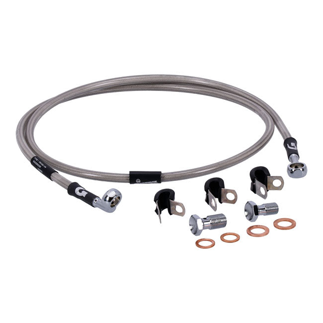 MCS by Goodridge Brake Line Front, Stainless Clear Coated – 2006–2013 Fxdbi Dyna Street Bob