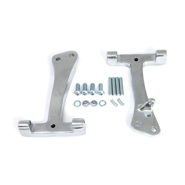 MCS Dyna Passenger Floorboard Mount Brackets. Chrome – 2006–2017 Dyna