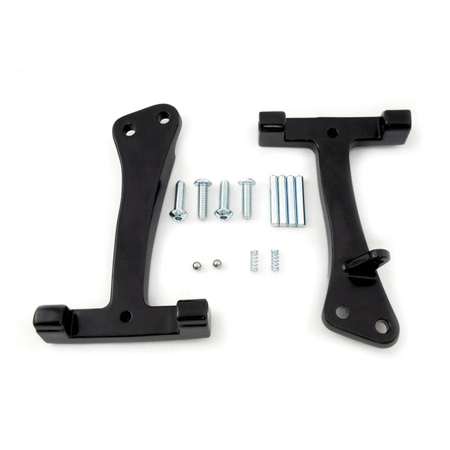 MCS Dyna Passenger Floorboard Mount Brackets. Black – 2006–2017 Dyna