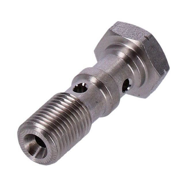 Goodridge M10x1.00 Double Banjo Bolt. High Polished Ss