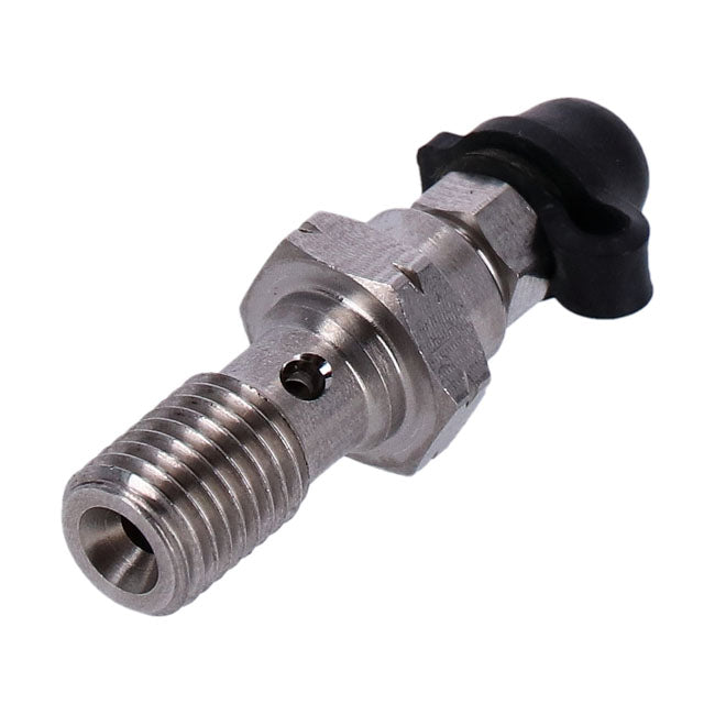 Goodridge M10 x 1.25 Banjo Bolt W/Bleed Nipple. Stainless
