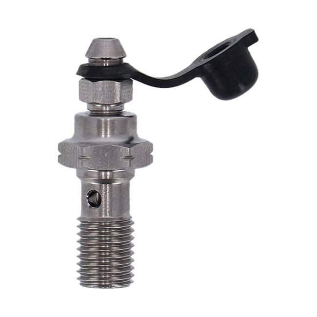 Goodridge M10 x 1.25 Banjo Bolt W/Bleed Nipple. Stainless