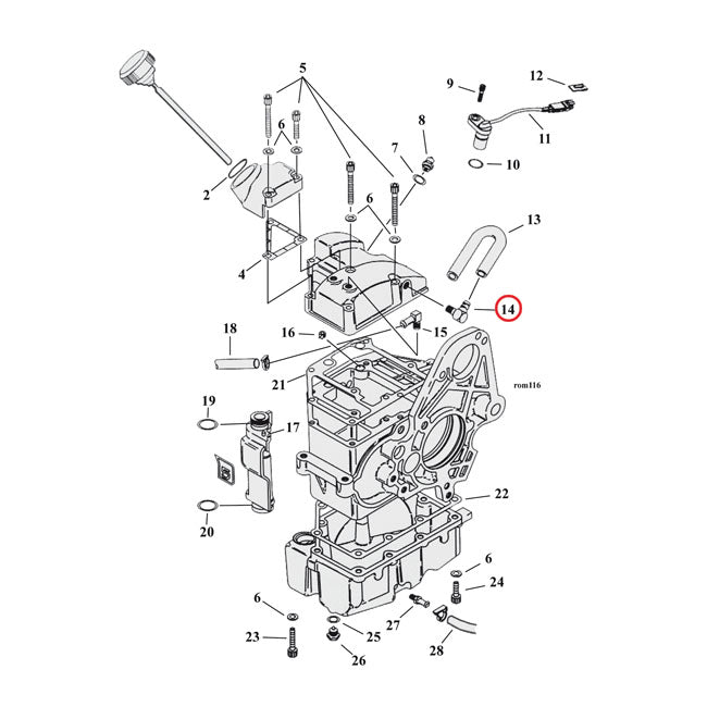 MCS Oil Line Fitting, Elbow 90 Degree