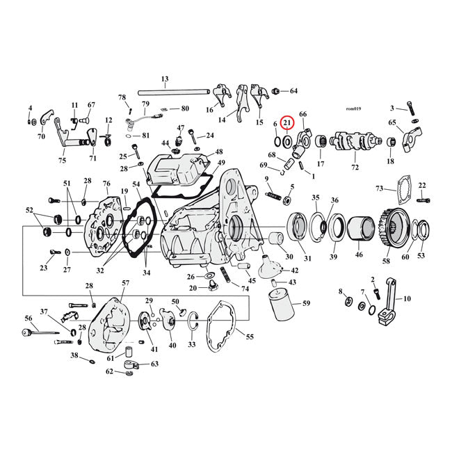 MCS Thrust Washer, Shifter Cam Support .017" – 1980–2000 5-Speed Big Twin