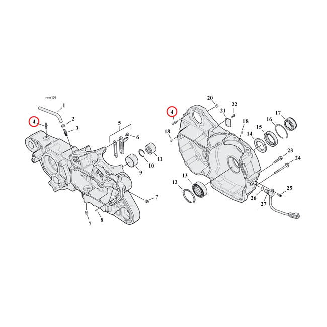 MCS Stud, Ground – 2004–2022 XL Sportster; 2008–2012 XR1200