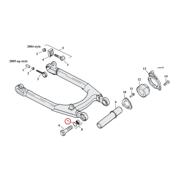 MCS Retaining Ring, Swingarm Bearing – 2000–2026 Softail; 2004–2022 XL…