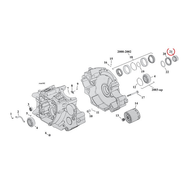 MCS Spacer, Sprocket Shaft – 2003–2006 Softail