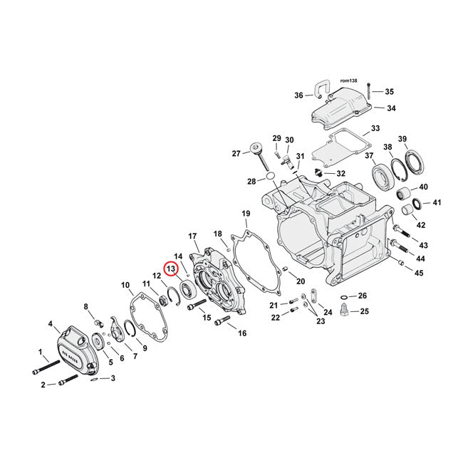 MCS Ball Bearing, Transmission Bearing Housing – Front (Countershaft) & Rear (Mainshaft):…