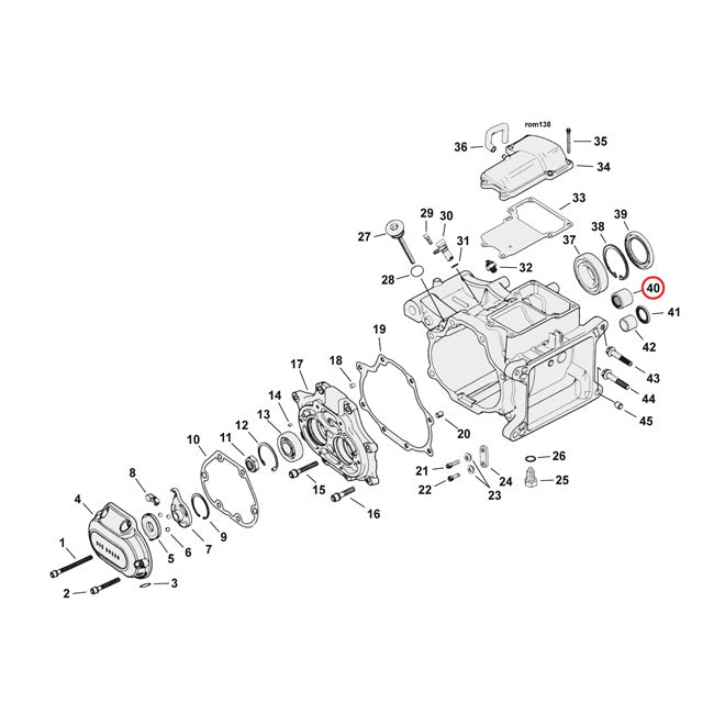 MCS Needle Bearing Transmission, Closed End – 2007–2026 Softail; 2006–2017 Dyna…