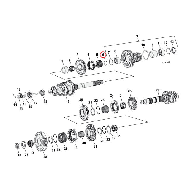 MCS Retaining Ring, Mainshaft Transmission – 2007–2017 Softail; 2006–2017 Dyna…