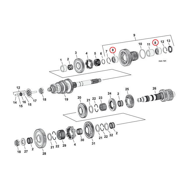 MCS Needle Bearing, Transmission – 2007–2026 Softail; 2006–2017 Dyna…