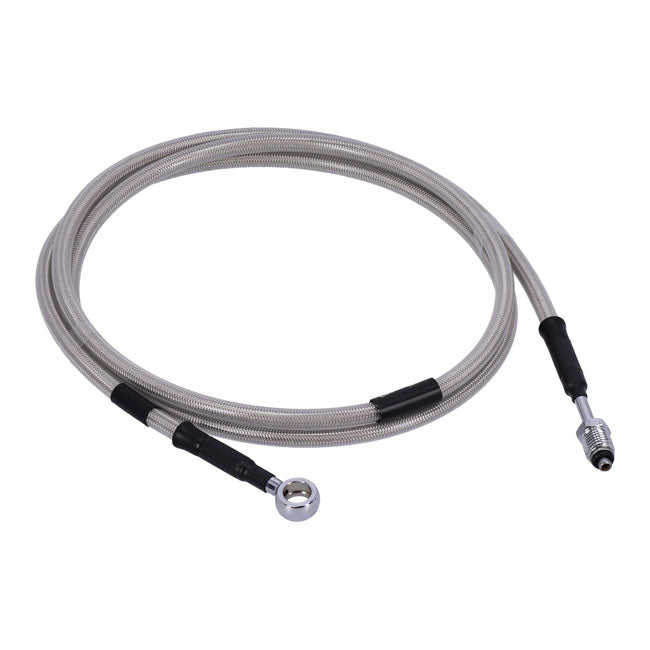 Goodridge Hydraulic Clutch Line Kit 63", Clear Coated – H-D with 7/16-20 Threaded Transm. End…