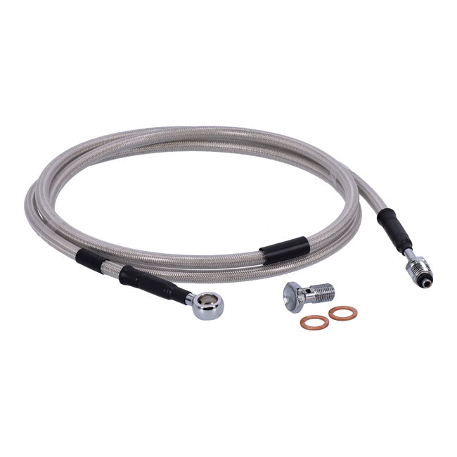 Goodridge Hydraulic Clutch Line Kit 63", Clear Coated – H-D with 7/16-20 Threaded Transm. End…
