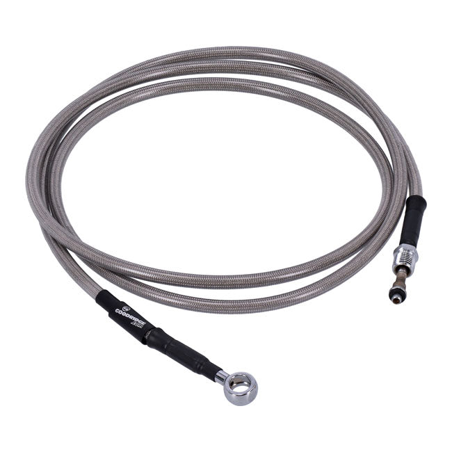 Goodridge Hydraulic Clutch Line Kit 67", Clear Coated – H-D with 7/16-20 Threaded Transm. End…