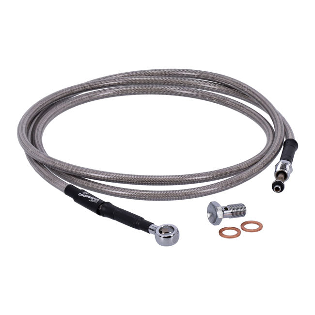 Goodridge Hydraulic Clutch Line Kit 67", Clear Coated – H-D with 7/16-20 Threaded Transm. End…