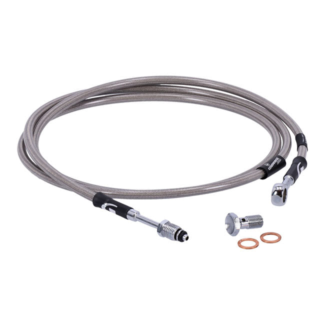 Goodridge Hydraulic Clutch Line Kit 68", Clear Coated – H-D with 7/16-20 Threaded Transm. End…
