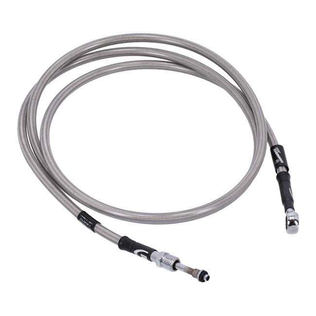 Goodridge Hydraulic Clutch Line Kit 70", Clear Coated – H-D with 7/16-20 Threaded Transm. End…