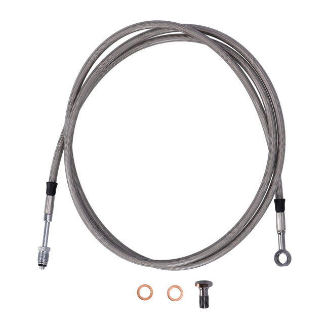 Goodridge Hydraulic Clutch Line Kit 71", Clear Coated – H-D with 7/16-20 Threaded Transm. End…
