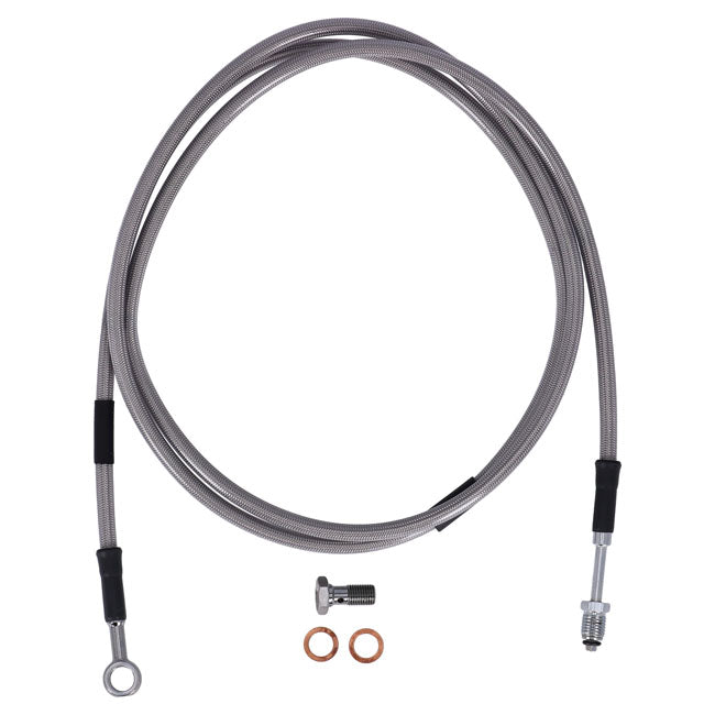 Goodridge Hydraulic Clutch Line Kit 73", Clear Coated – H-D with 7/16-20 Threaded Transm. End…