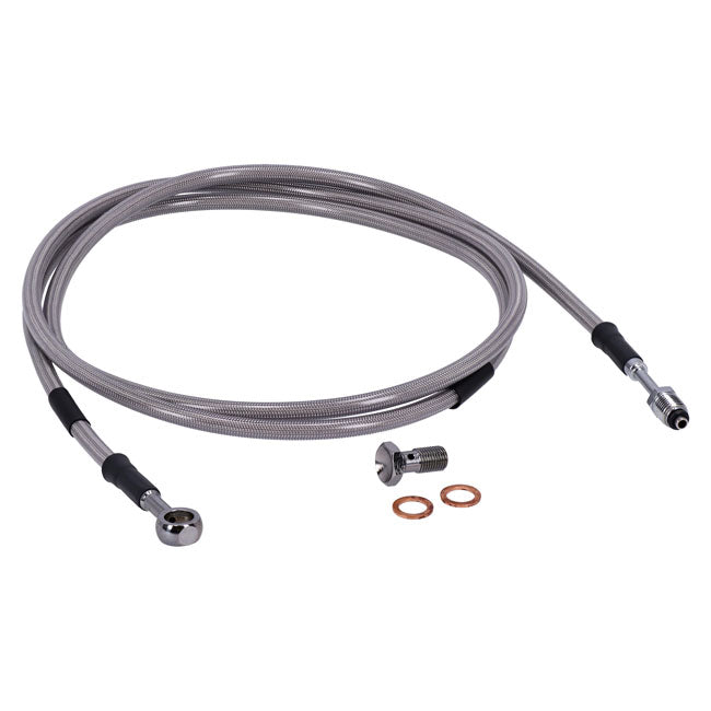 Goodridge Hydraulic Clutch Line Kit 73", Clear Coated – H-D with 7/16-20 Threaded Transm. End…