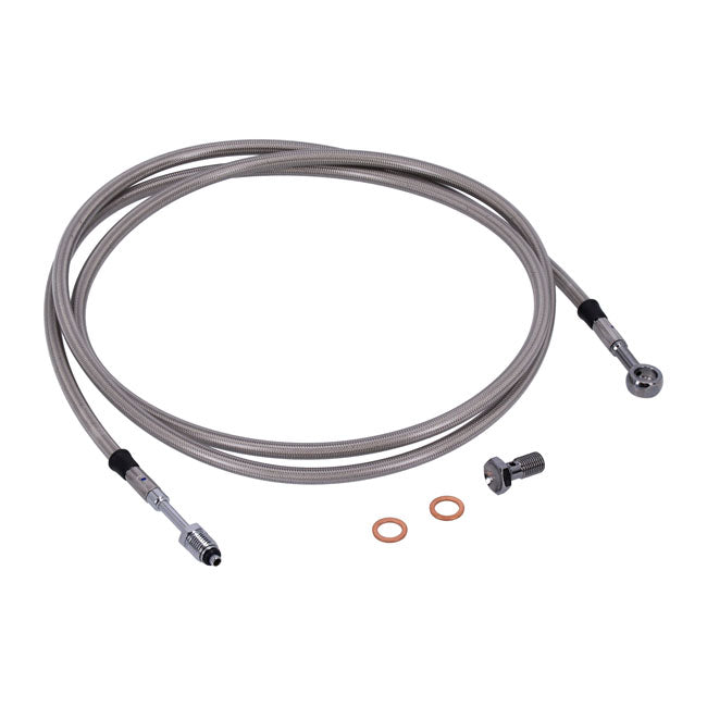 Goodridge Hydraulic Clutch Line Kit 75", Clear Coated – H-D with 7/16-20 Threaded Transm. End…
