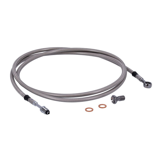Goodridge Hydraulic Clutch Line Kit 75", Clear Coated – H-D with 7/16-20 Threaded Transm. End…