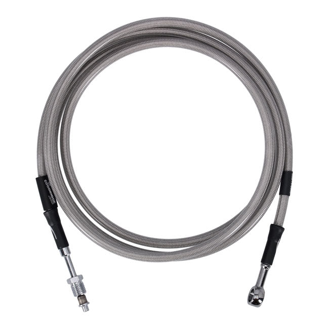 Goodridge Hydraulic Clutch Line Kit 79", Clear Coated – H-D with 7/16-20 Threaded Transm. End…