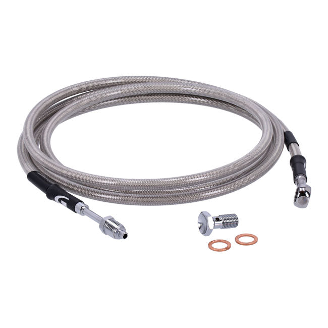 Goodridge Hydraulic Clutch Line Kit 79", Clear Coated – H-D with 7/16-20 Threaded Transm. End…