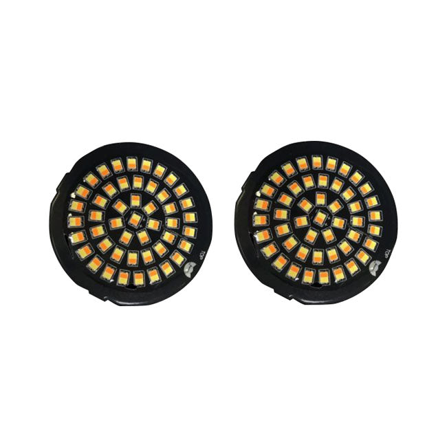 Custom Dynamics Genesis 4 Series Front Turn Signal Inserts – H-D Flat 2-Screw Pancake Style Turn…