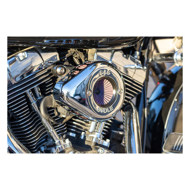 S&S ''Air Stinger Stealth'' Air Cleaner Kit. Teardrop, Chrome – 2000–2015 Softail; 1999–2017 Dyna…