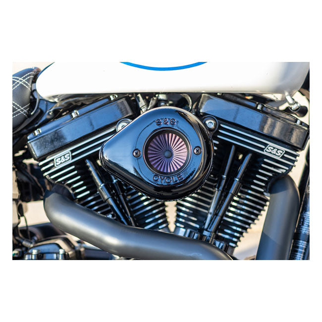 S&S ''Air Stinger Stealth'' Air Cleaner Kit. Teardrop, Black – 2000–2015 Softail; 1999–2017 Dyna…