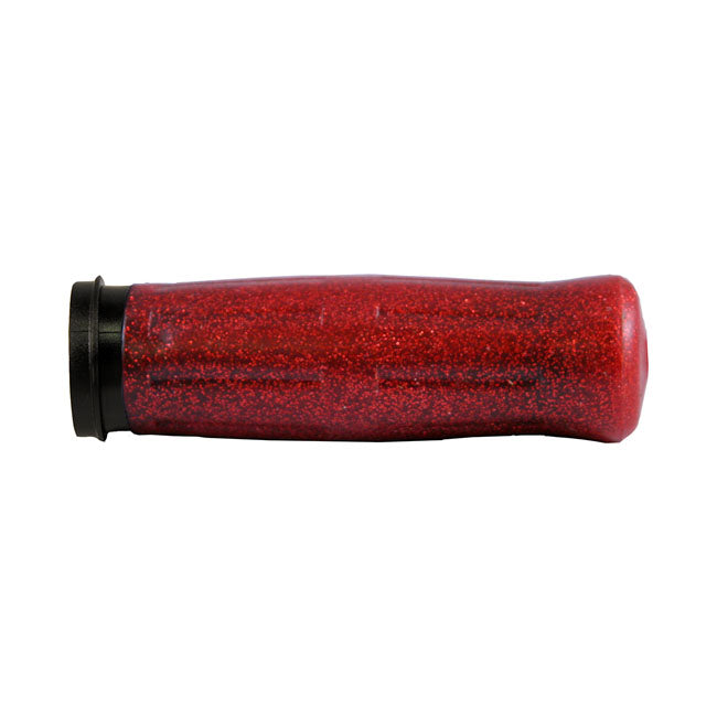 Avon Grips Old School Grips Coke Bottle Look, Red Sparkle – 2008–2025 H-D with E-Throttle