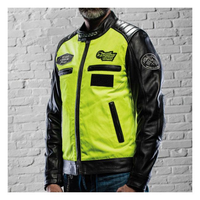 Holy Freedom Zero Vision Leather Jacket Black/Fluo Yellow – Male EU Size S