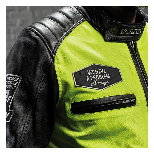 Holy Freedom Zero Vision Leather Jacket Black/Fluo Yellow – Male EU Size S