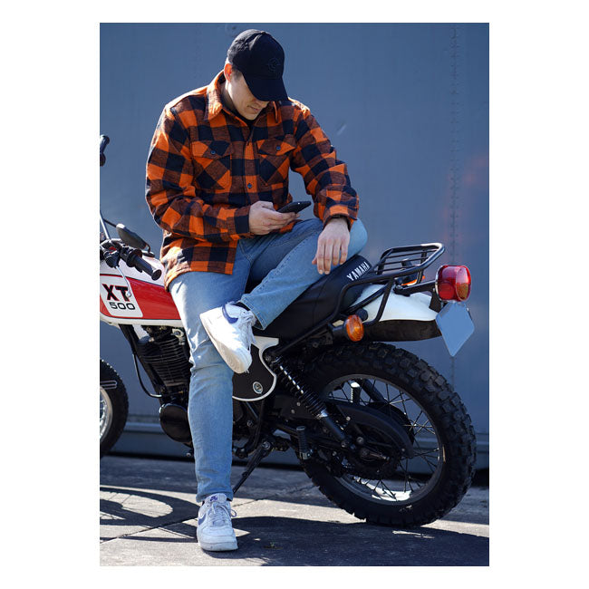 Army Surplus Lumberjack Flannel Shirt Chequered Orange/Black – S