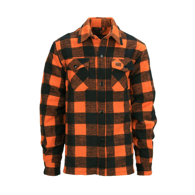 Army Surplus Lumberjack Flannel Shirt Chequered Orange/Black – S