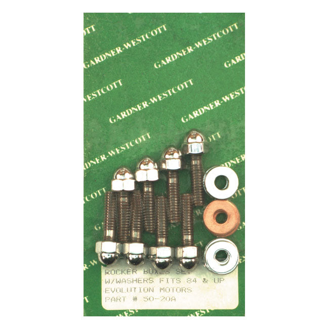 Gardner-Westcott Rocker Box Top Bolt Kit. Chrome Low Crown Acorn – 1984–1999 Big Twin; 1986–2022 XL…