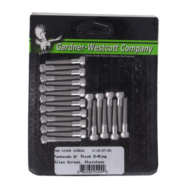 Gardner-Westcott Panhead Rocker Cover Screw Kit. Ss Allen. Long – 1948–1965 Panhead