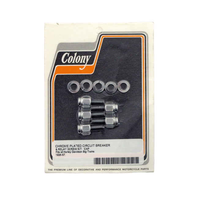 Colony Circuit Breaker Screw Kit. Cap Style – 1936–1957 Big Twin