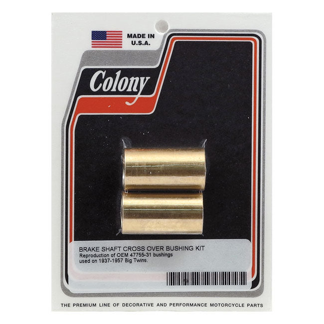 Colony Brake Shaft Crossover Bushing Set – 1937–1957 Big Twin with Mechanical Rear…
