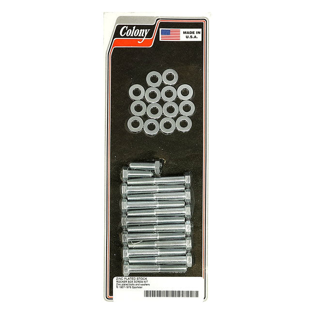 Colony Sportster Rocker Box Bolt Kit. Hex, Zinc – 1957–1976 Sportster
