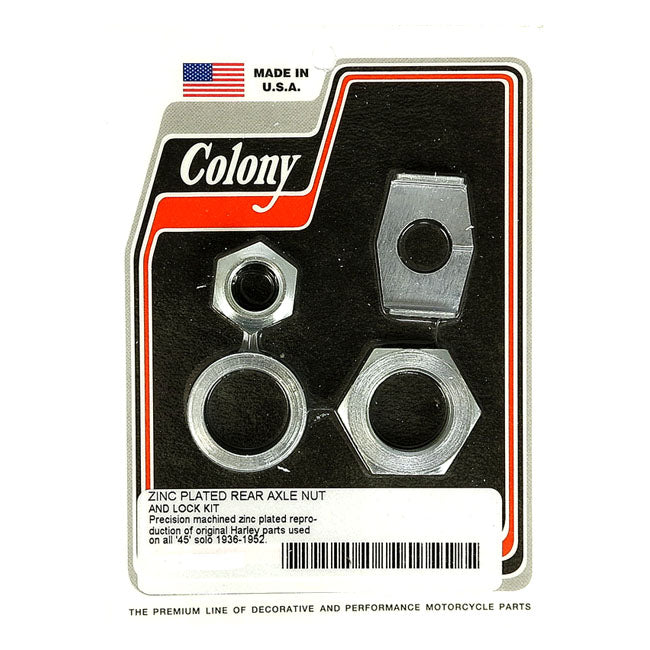 Colony Rear Axle Nut & Lock Kit – 1936–1952 45" Sv Solo Models