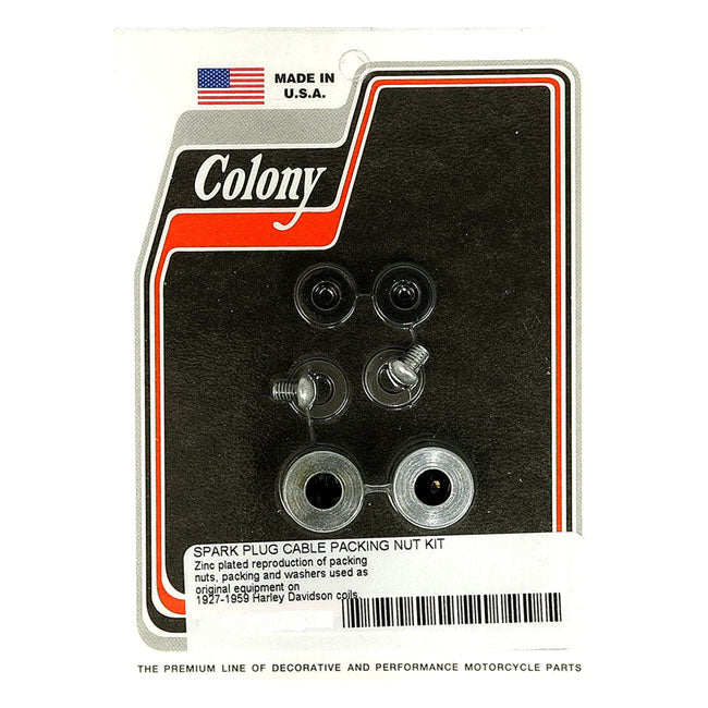 Colony Spark Plug Cable Packing Nut Kit – 1927–1957 H-D with Early Style…
